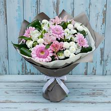 Букет цветов из:  Герберы, Альстромерии и Хризантемы в Мильково