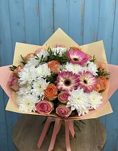 Букет цветов из:  Розы, Герберы и Хризантемы в Мильково