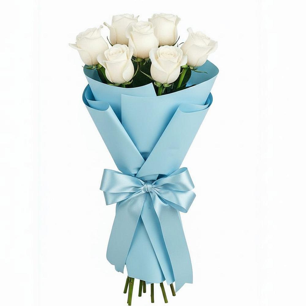 Букет 7 белых роз Проуд в Мильково