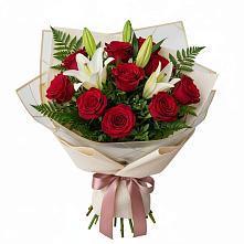 Букет цветов из:  Лилии и Розы #REPLACE_PRED# Мильково