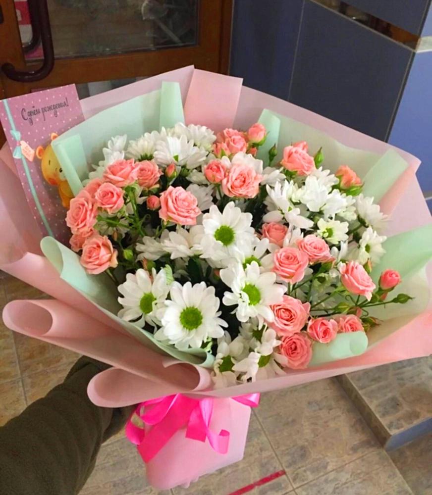 Букет цветов из: Розы и Хризантемы в Мильково