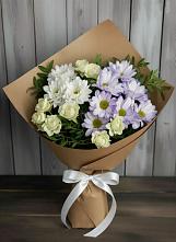 Букет цветов из:  Хризантемы и Розы в Мильково