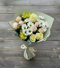 Букет цветов из:  Альстромерии, Розы и Хризантемы в Мильково