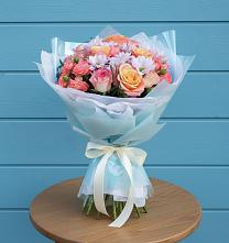 Букет цветов из:  Хризантемы и Розы в Мильково